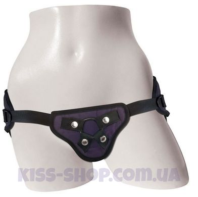 Трусы для страпона Sportsheets - Lush Strap On Purple, широкий бархатистый пояс, очень комфортные