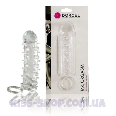 Насадка на член Dorcel Mr. Orgasm з кільцем для мошонки, ультрастімулюючий рельєф