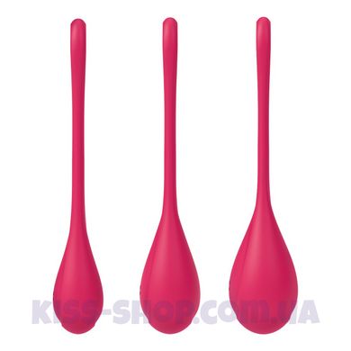 Набір йоні намистин Satisfyer Yoni Power 1 Red, діаметр 2-2,5-3см, вага 22-46-74гр