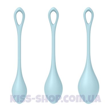 Набір йоні намистин Satisfyer Yoni Power 2 Light Blue, диаметр 2-2,5-3см, вес 22-44-73гр