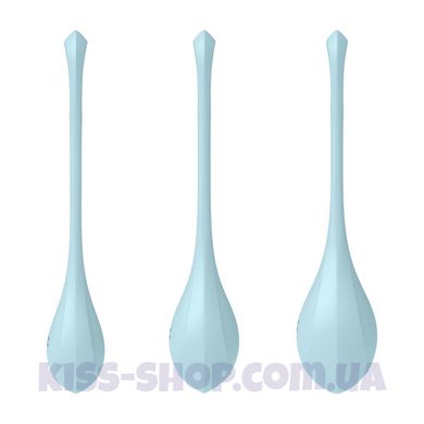 Набір йоні намистин Satisfyer Yoni Power 2 Light Blue, диаметр 2-2,5-3см, вес 22-44-73гр