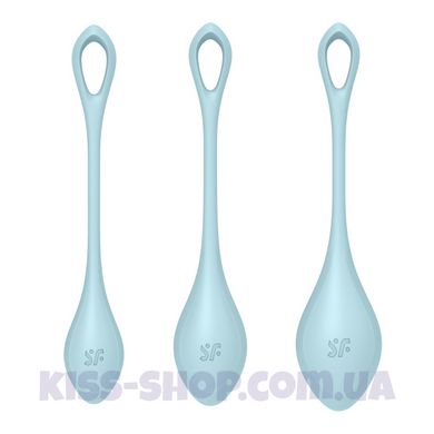 Набір йоні намистин Satisfyer Yoni Power 2 Light Blue, диаметр 2-2,5-3см, вес 22-44-73гр