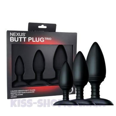 Набір анальних пробок Nexus Butt Plug Trio, макс. діаметр 3–4–5 см