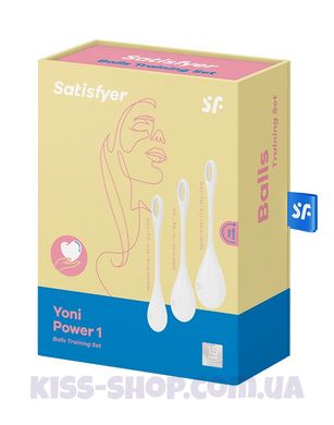 Набір йоні намистин Satisfyer Yoni Power 1 White, діаметр 2-2,5-3см, вага 22-46-74гр