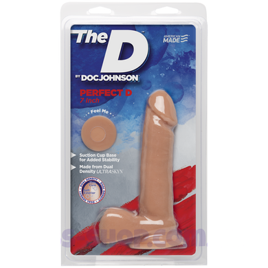 Фалоімітатор Doc Johnson The D - Perfect D - 7 Inch With Balls - ULTRASKYN, діаметр 4,5 см