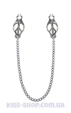 Затискачі для сосків з ланцюжком Feral Feelings Clover nipple clamps Silver