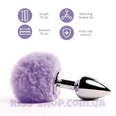 Анальна пробка FeelzToys - Bunny Tails Butt Plug Purple