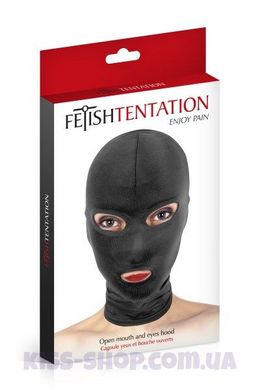 Капюшон для БДСМ ігор Fetish Tentation Open Mouth and Eyes Hood
