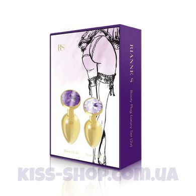 Набір металевих анальних пробок із кристалом RIANNE S – Booty Plug Luxury Set, діаметр 3 та 3,5 см