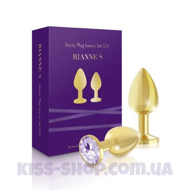 Набір металевих анальних пробок із кристалом RIANNE S – Booty Plug Luxury Set, діаметр 3 та 3,5 см