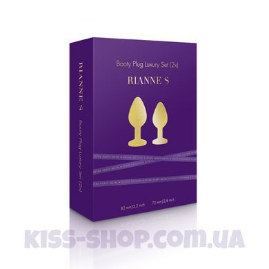 Набір металевих анальних пробок із кристалом RIANNE S – Booty Plug Luxury Set, діаметр 3 та 3,5 см