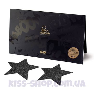 Пестіс - стикини Bijoux Indiscrets - Flash Star Black, наклейки на соски