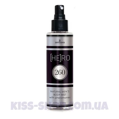 Чоловічий спрей-міст для тіла із феромонами Sensuva HE(RO) 260 Пройняті Body Mist for Him