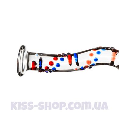 Скляний ділдо з вигинами та малюнком Gildo Glass Dildo No. 3