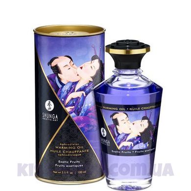 Розігрівальна олія Shunga Aphrodisiac Warming Oil – Exotic Fruits (100 мл) без цукру, смачна