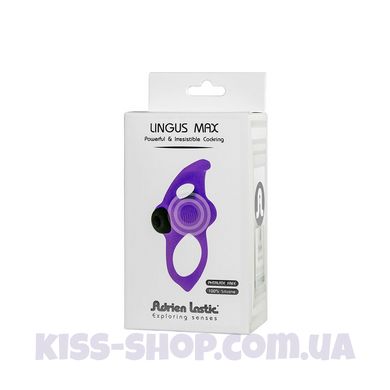 Ерекційне віброкільце Adrien Lastic Lingus MAX Violet з язичком для стимуляції клітора