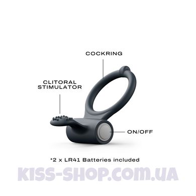 Эрекционное кольцо Dorcel Power Clit Black V2 с вибрацией