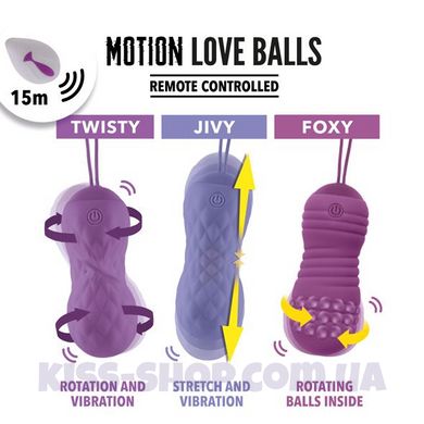 Вагінальні кульки з перлинним масажем FeelzToys Motion Love Balls Foxy з пультом ДК, 7 режимів