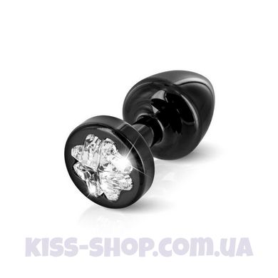 Пробочка Diogol Anni R Clover Black Кристал 30 мм, 4 кристали Swarovski у вигляді пелюстки конюшини