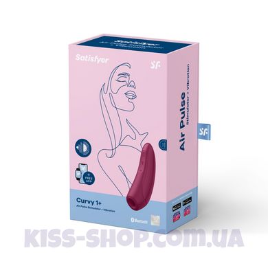 Вакуумно-хвильової стимулятор для клітора Satisfyer Curvy 1+ Rose Red синхронізується з телефоном