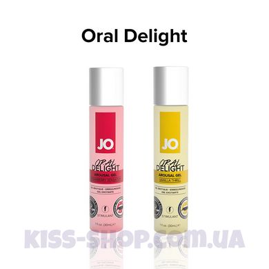 Гель для оральних пестощів System JO Oral Delight — Strawberry Sensation (30 мл), ефект холод-тепло