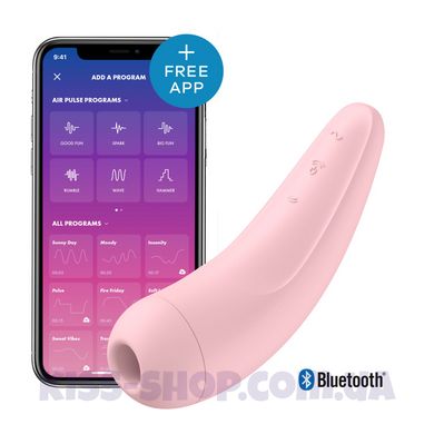 Вакуумно-хвильової стимулятор для клітора Satisfyer Curvy 2+ Pink синхронізується з телефоном