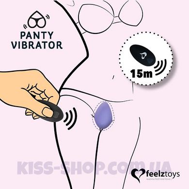 Вібратор в трусики FeelzToys Panty Vibrator Black з пультом ДК, 6 режимів роботи, сумочка-чохол