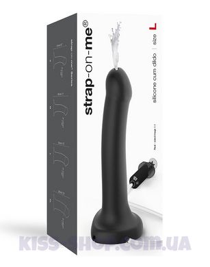 Фалоімітатор, що кінчає Strap-On-Me Dildo Cum Black, діаметр 3,6 см, силікон, насадка для страпону