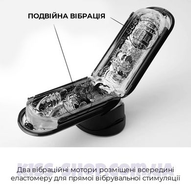 Вібромастурбатор Tenga Flip Zero Electronic Vibration Black, змінна інтенсивність, розкладний