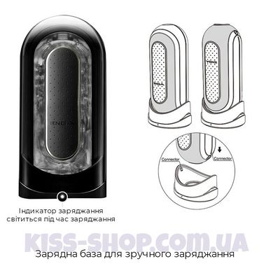 Вібромастурбатор Tenga Flip Zero Electronic Vibration Black, змінна інтенсивність, розкладний