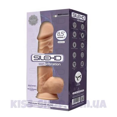 Фалоімітатор з вібрацією SilexD Norman Vibro Flesh (MODEL 1 size 8,5in), двошаровий, діаметр 5 см