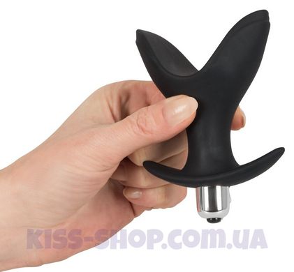 Анальная втулка с вибрацией Black Velvets Vibrating Anchor с раздвоенным концом