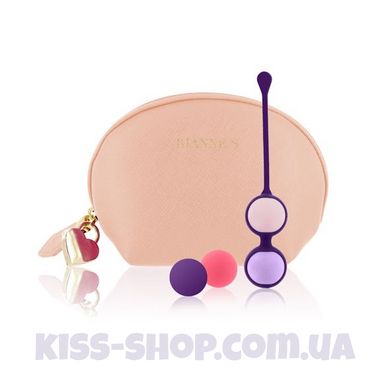 Набір вагінальних кульок Rianne S: Pussy Playballs Nude, маса 15, 25, 35, 55г, монолітні, косметичка