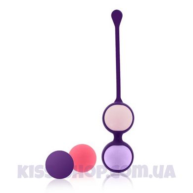 Набір вагінальних кульок Rianne S: Pussy Playballs Coral, маса 15, 25, 35, 55г, моноліт, косметичка