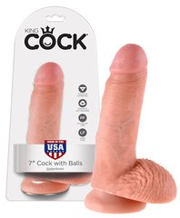 Фаллоимитатор на присоске с мошонкой King Cock (18 см)
