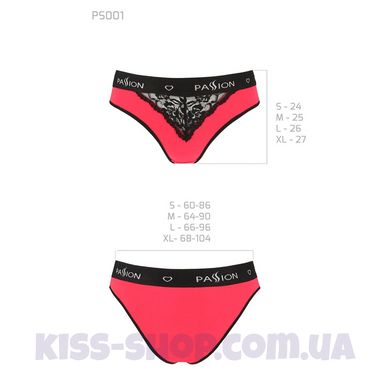 Трусики з широкою гумкою і мереживом Passion PS001 PANTIES red/black, size L