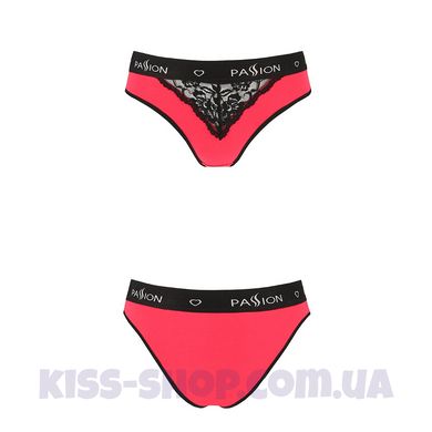 Трусики з широкою гумкою і мереживом Passion PS001 PANTIES red/black, size L