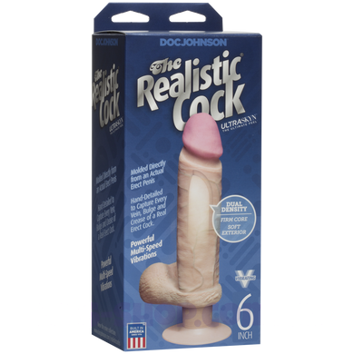 Фалоімітатор Doc Johnson The Realistic Cock 6 inch ULTRASKYN, діаметр 4,3 см, плавне регулювання