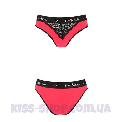 Трусики з широкою гумкою і мереживом Passion PS001 PANTIES red/black, size S