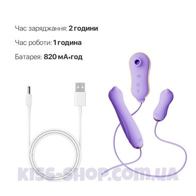 Набір 3в1 Zalo — UNICORN Set Violet, віброяйце, пульсатор, вакуумний стимулятор