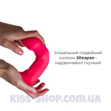 Двошаровий ділдо з вібрацією Adrien Lastic Hitsens 2 Pink, відмінно для страпона, макс діаметр 4 см,