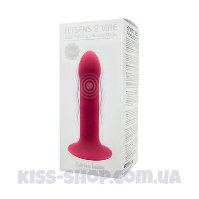 Двошаровий ділдо з вібрацією Adrien Lastic Hitsens 2 Pink, відмінно для страпона, макс діаметр 4 см,