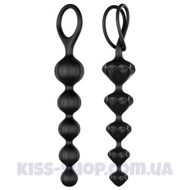 Набір анальних намистин Satisfyer Beads Black, силікон, макс. діаметр 3,3 см та 3,5 см