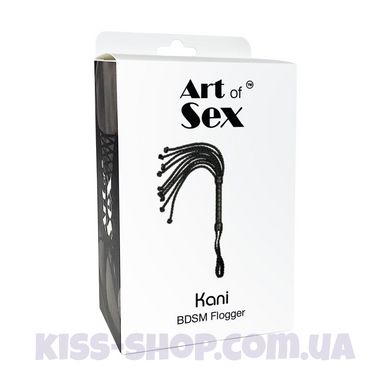 Ажурний батіг Кішка з екошкіри Art of Sex - Kani, колір чорний