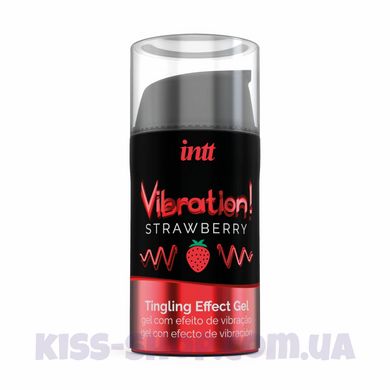 Рідкий вібратор Intt Vibration Strawberry (15 мл), густий гель, дуже смачний, діє до 30 хвилин