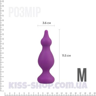 Анальна пробка Adrien Lastic Amuse Medium Purple (M) з двома переходами, макс. діаметр 3,6 см