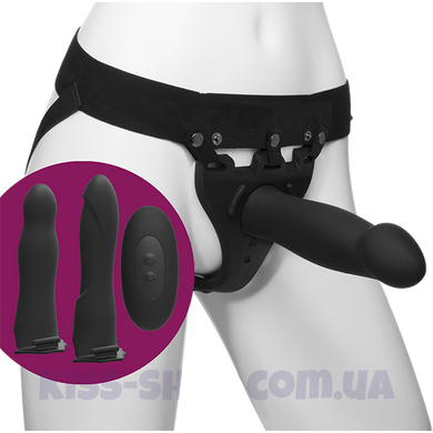 Набор для страпона с вибрацией Doc Johnson Body Extensions - BE Naughty - Black