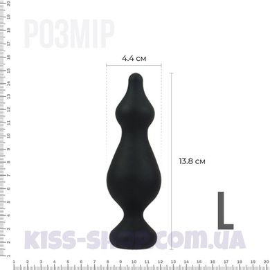 Анальна пробка Adrien Lastic Amuse Big Black (L) з двома переходами, макс. діаметр 4,4 см