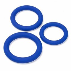 Эрекционное кольцо на член и мошонку набор Sexy Circles синее, Синий