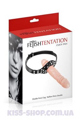 Кляп із подвійним фалоімітатором Fetish Tentation – Double Penis Gag Flesh